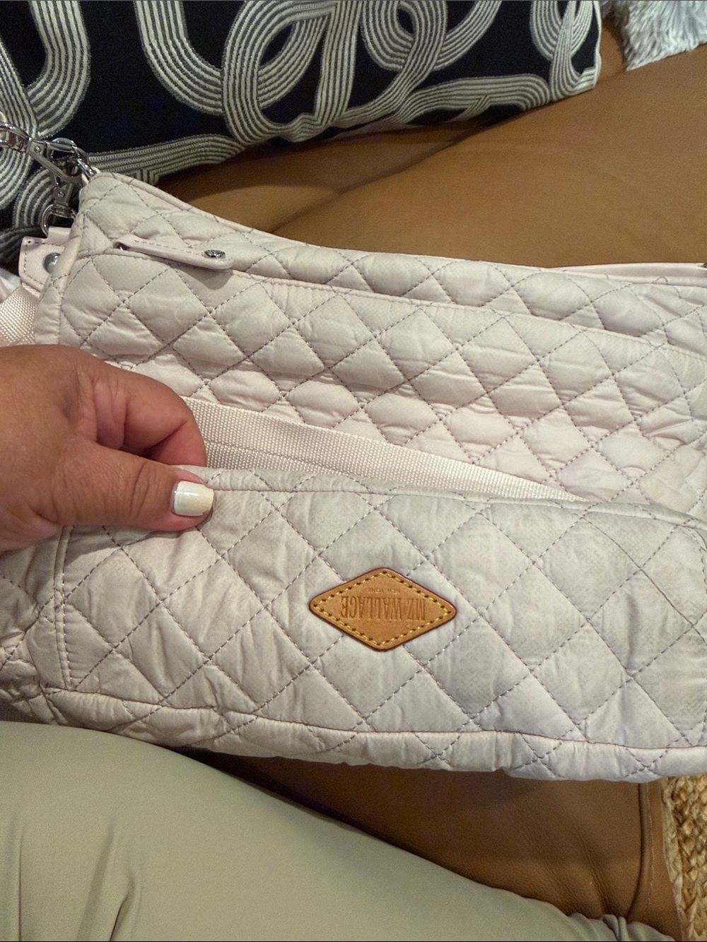 MZ Wallace Quilted Shoulder Bag in Light Blush Pink - Picture 3 of 11